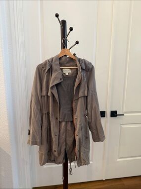 Marrakech Taupe Utility Hooded Anorak Jacket